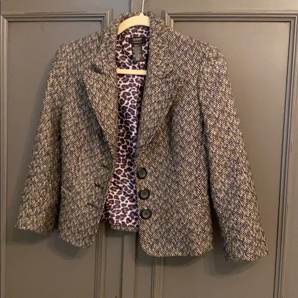 Guess herringbone cropped blazer